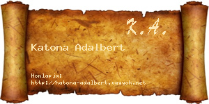 Katona Adalbert névjegykártya